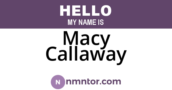 Macy Callaway