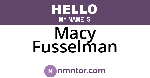 Macy Fusselman