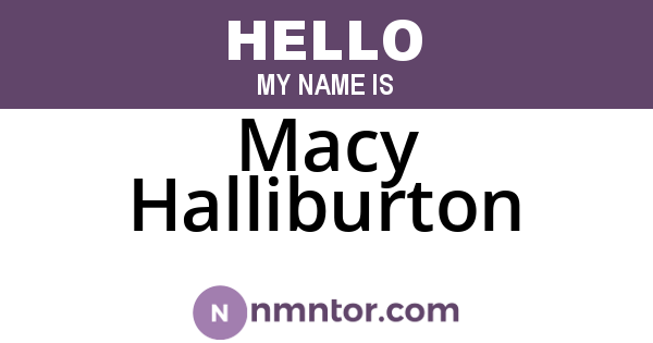 Macy Halliburton