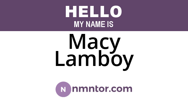 Macy Lamboy