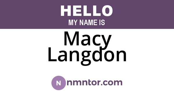 Macy Langdon