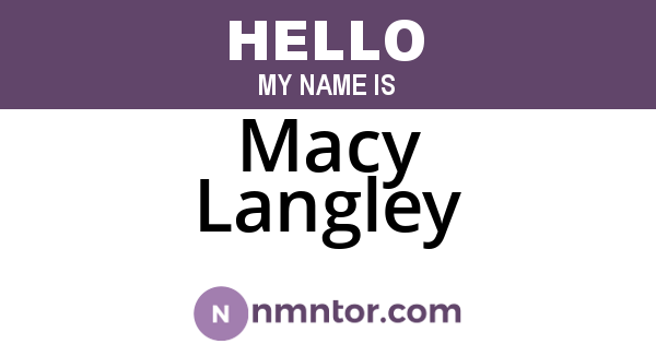 Macy Langley