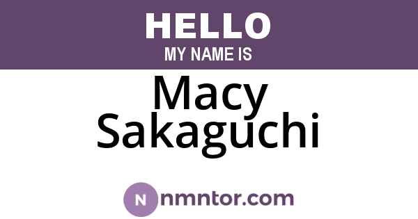 Macy Sakaguchi