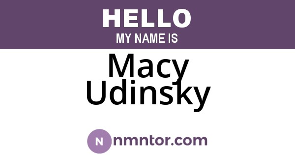 Macy Udinsky