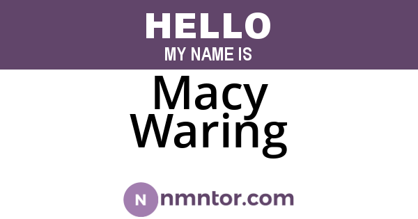 Macy Waring