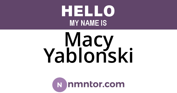 Macy Yablonski