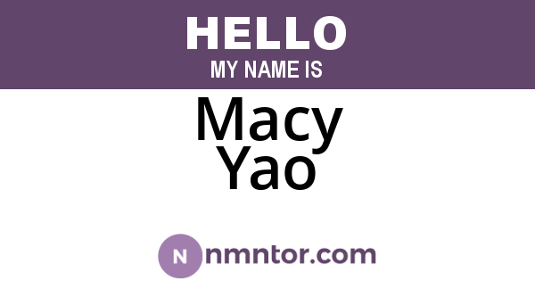 Macy Yao