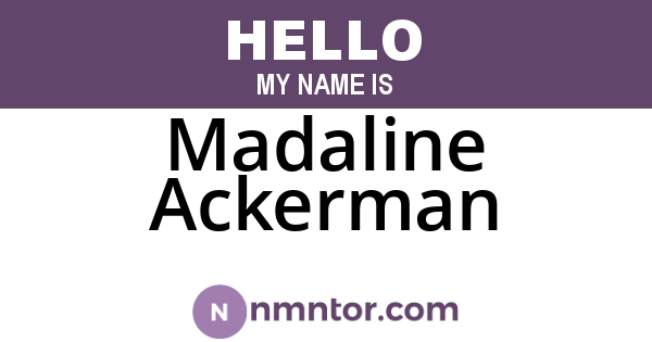 Madaline Ackerman