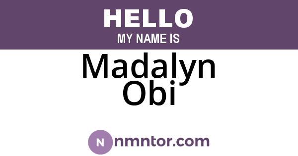Madalyn Obi
