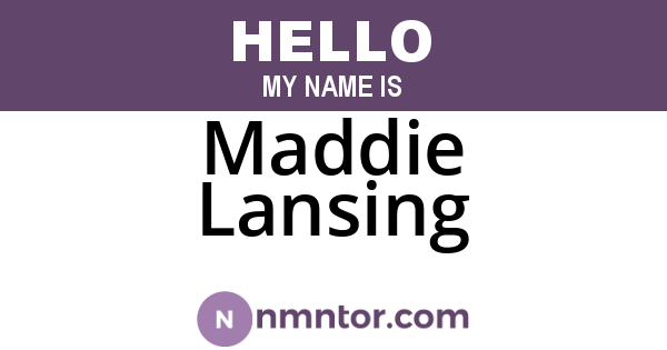 Maddie Lansing
