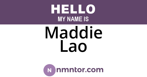 Maddie Lao