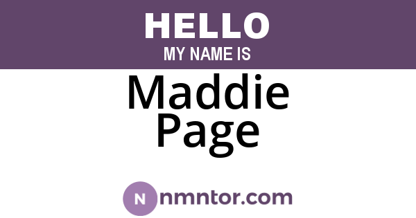 Maddie Page