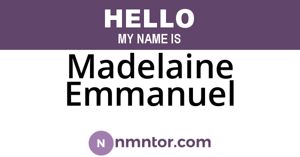 Madelaine Emmanuel