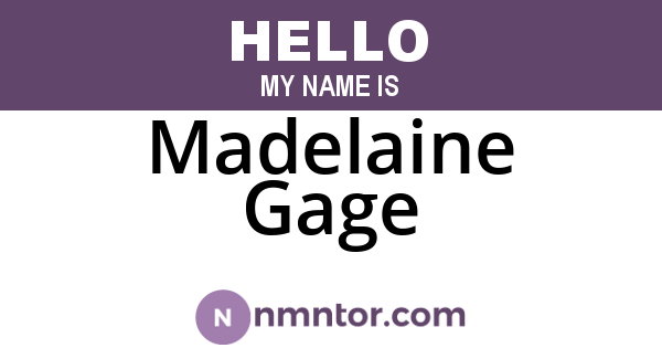 Madelaine Gage