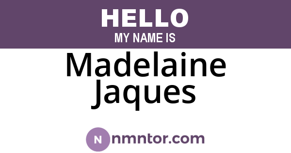 Madelaine Jaques