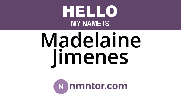 Madelaine Jimenes