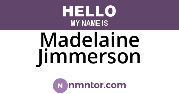 Madelaine Jimmerson