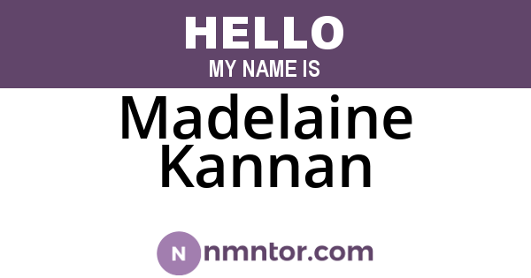 Madelaine Kannan