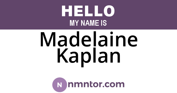 Madelaine Kaplan