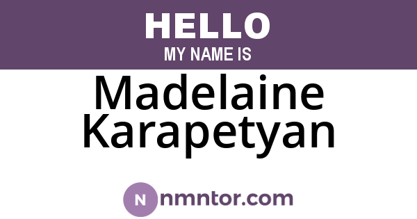 Madelaine Karapetyan