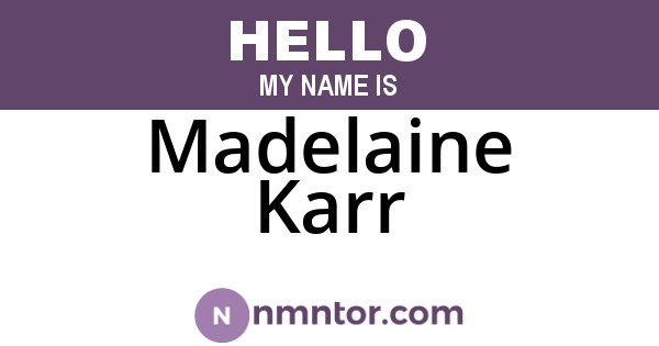 Madelaine Karr