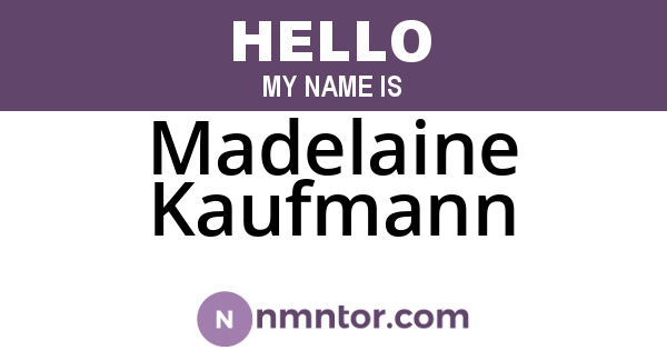 Madelaine Kaufmann