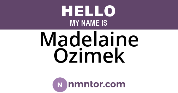 Madelaine Ozimek