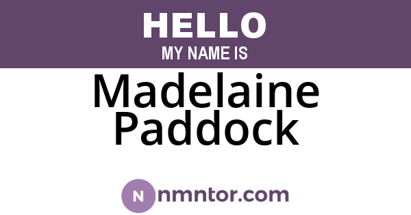 Madelaine Paddock