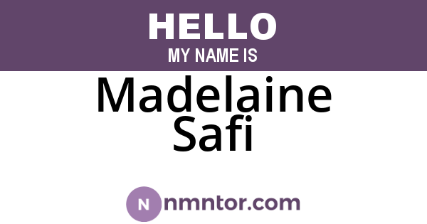 Madelaine Safi