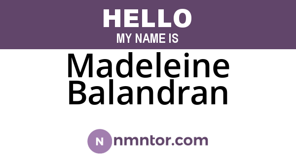 Madeleine Balandran