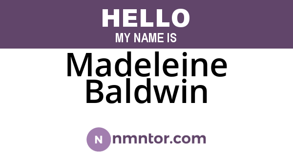 Madeleine Baldwin
