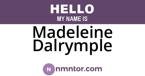 Madeleine Dalrymple