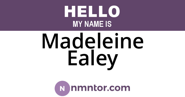 Madeleine Ealey