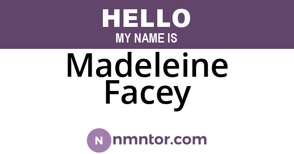 Madeleine Facey