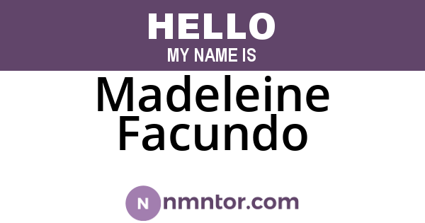 Madeleine Facundo