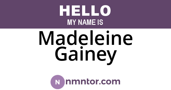 Madeleine Gainey