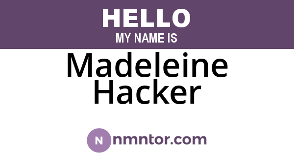 Madeleine Hacker