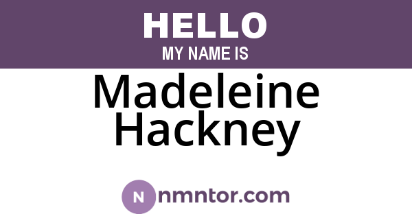 Madeleine Hackney
