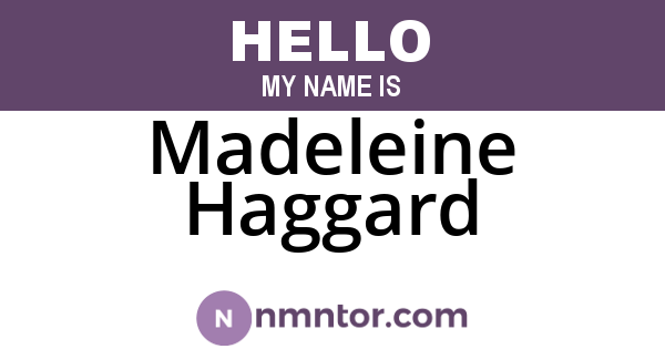 Madeleine Haggard