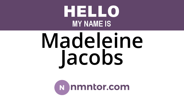 Madeleine Jacobs