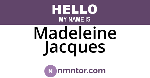 Madeleine Jacques