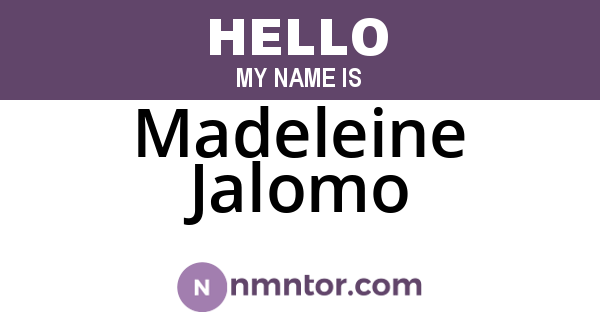 Madeleine Jalomo