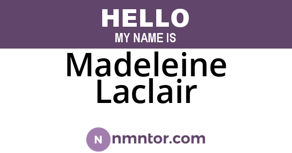 Madeleine Laclair