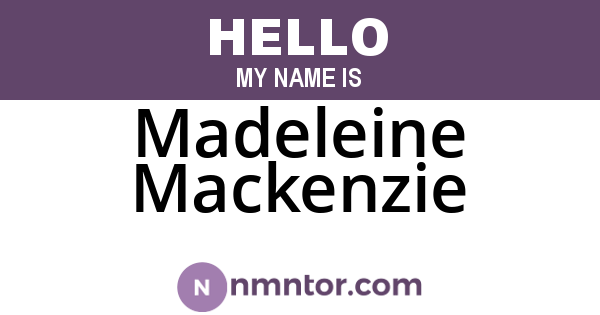 Madeleine Mackenzie