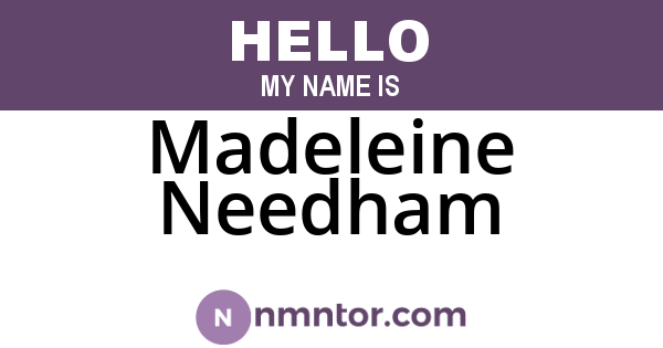 Madeleine Needham