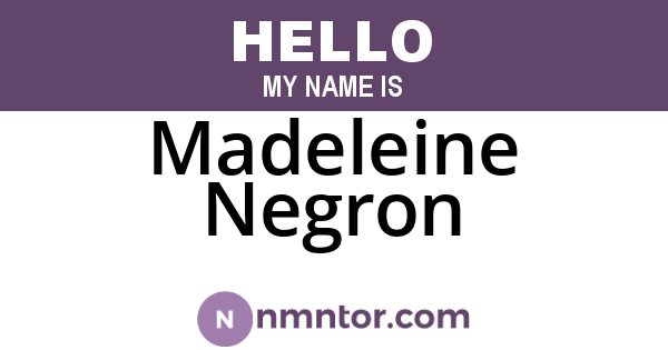 Madeleine Negron