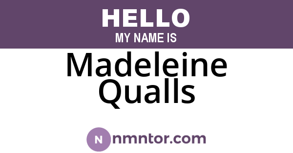 Madeleine Qualls