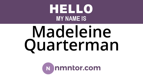 Madeleine Quarterman