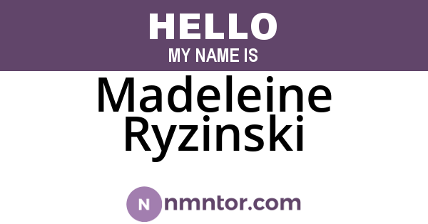Madeleine Ryzinski