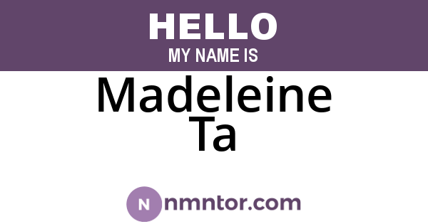 Madeleine Ta